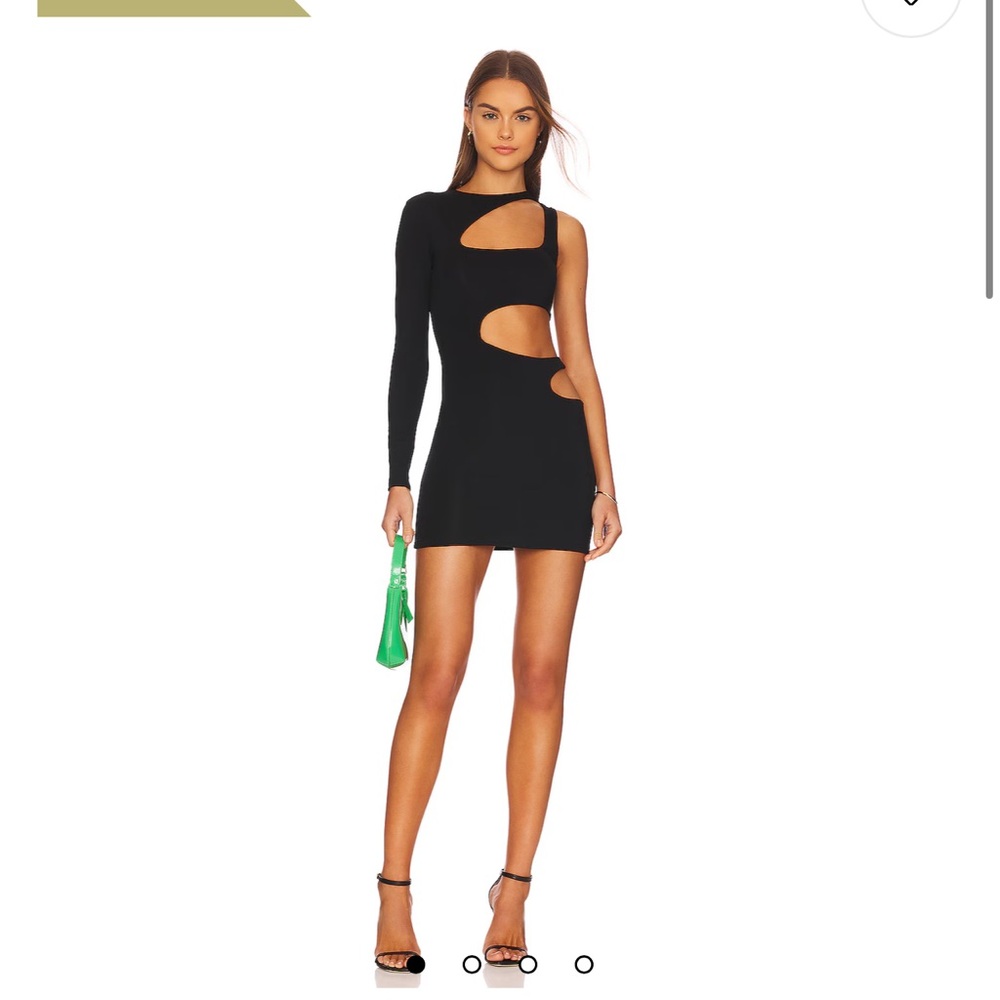 Super down black cutout dress
